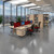 Contract 25 straight desk with white cantilever leg 1200mm x 800mm - walnut top