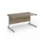 Contract 25 straight desk with silver cantilever leg 1400mm x 800mm - nebraska oak top