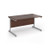 Contract 25 straight desk with silver cantilever leg 1400mm x 800mm - walnut top