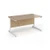 Contract 25 straight desk with white cantilever leg 1400mm x 800mm - kendal oak top