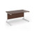 Contract 25 straight desk with white cantilever leg 1400mm x 800mm - walnut top