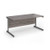 Contract 25 straight desk with graphite cantilever leg 1600mm x 800mm - grey oak top