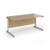 Contract 25 straight desk with silver cantilever leg 1600mm x 800mm - kendal oak top