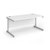 Contract 25 straight desk with silver cantilever leg 1600mm x 800mm - white top