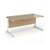 Contract 25 straight desk with white cantilever leg 1600mm x 800mm - kendal oak top