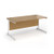 Contract 25 straight desk with white cantilever leg 1600mm x 800mm - oak top