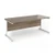 Contract 25 straight desk with white cantilever leg 1800mm x 800mm - nebraska oak top