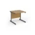 Contract 25 straight desk with graphite cantilever leg 800mm x 800mm - oak top