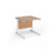 Contract 25 straight desk with white cantilever leg 800mm x 800mm - beech top