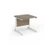 Contract 25 straight desk with white cantilever leg 800mm x 800mm - nebraska oak top