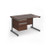 Contract 25 straight desk with 2 drawer pedestal and graphite cantilever leg 1200mm x 800mm - walnut top