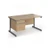 Contract 25 straight desk with 2 drawer pedestal and graphite cantilever leg 1400mm x 800mm - kendal oak top