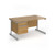 Contract 25 straight desk with 2 drawer pedestal and silver cantilever leg 1400mm x 800mm - oak top