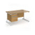Contract 25 straight desk with 2 drawer pedestal and white cantilever leg 1400mm x 800mm - oak top