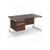 Contract 25 straight desk with 2 drawer pedestal and white cantilever leg 1400mm x 800mm - walnut top