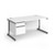 Contract 25 straight desk with 2 drawer pedestal and graphite cantilever leg 1600mm x 800mm - white top