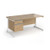 Contract 25 straight desk with 2 drawer pedestal and white cantilever leg 1600mm x 800mm - kendal oak top