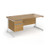 Contract 25 straight desk with 2 drawer pedestal and white cantilever leg 1600mm x 800mm - oak top