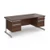 Contract 25 straight desk with 2 and 2 drawer pedestals and silver cantilever leg 1800mm x 800mm - walnut top