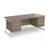 Contract 25 straight desk with 2 and 2 drawer pedestals and white cantilever leg 1800mm x 800mm - nebraska oak top