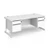 Contract 25 straight desk with 2 and 2 drawer pedestals and white cantilever leg 1800mm x 800mm - white top