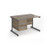 Contract 25 straight desk with 3 drawer pedestal and graphite cantilever leg 1200mm x 800mm - nebraska oak top