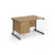 Contract 25 straight desk with 3 drawer pedestal and graphite cantilever leg 1200mm x 800mm - oak top