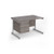 Contract 25 straight desk with 3 drawer pedestal and silver cantilever leg 1200mm x 800mm - grey oak top