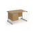 Contract 25 straight desk with 3 drawer pedestal and silver cantilever leg 1200mm x 800mm - oak top