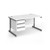 Contract 25 straight desk with 3 drawer pedestal and graphite cantilever leg 1400mm x 800mm - white top