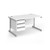 Contract 25 straight desk with 3 drawer pedestal and silver cantilever leg 1400mm x 800mm - white top
