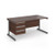 Contract 25 straight desk with 3 drawer pedestal and graphite cantilever leg 1600mm x 800mm - walnut top
