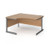 Contract 25 left hand ergonomic desk with graphite cantilever leg 1400mm - beech top
