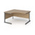 Contract 25 left hand ergonomic desk with graphite cantilever leg 1400mm - kendal oak top