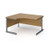 Contract 25 left hand ergonomic desk with graphite cantilever leg 1400mm - oak top
