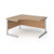 Contract 25 left hand ergonomic desk with silver cantilever leg 1400mm - beech top
