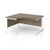 Contract 25 left hand ergonomic desk with white cantilever leg 1400mm - nebraska oak top