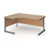 Contract 25 left hand ergonomic desk with graphite cantilever leg 1600mm - beech top
