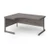 Contract 25 left hand ergonomic desk with graphite cantilever leg 1600mm - grey oak top
