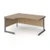 Contract 25 left hand ergonomic desk with graphite cantilever leg 1600mm - kendal oak top