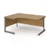 Contract 25 left hand ergonomic desk with graphite cantilever leg 1600mm - oak top