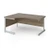 Contract 25 left hand ergonomic desk with silver cantilever leg 1600mm - Nebraska oak top