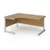 Contract 25 left hand ergonomic desk with silver cantilever leg 1600mm - oak top