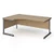 Contract 25 left hand ergonomic desk with graphite cantilever leg 1800mm - kendal oak top