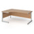 Contract 25 left hand ergonomic desk with silver cantilever leg 1800mm - beech top
