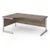 Contract 25 left hand ergonomic desk with silver cantilever leg 1800mm - Nebraska oak top