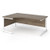 Contract 25 left hand ergonomic desk with white cantilever leg 1800mm - nebraska oak top