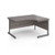 Contract 25 right hand ergonomic desk with graphite cantilever leg 1400mm - grey oak top