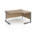 Contract 25 right hand ergonomic desk with graphite cantilever leg 1400mm - kendal oak top