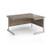 Contract 25 right hand ergonomic desk with silver cantilever leg 1400mm - nebraska oak top
